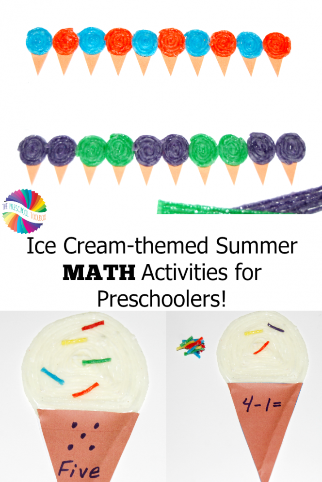 Ice Cream-Themed Summer MATH Activities for Preschoolers! • The