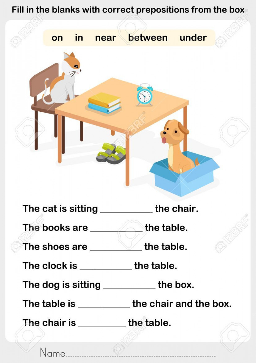 Image result for preposition worksheets in on under  Preposition