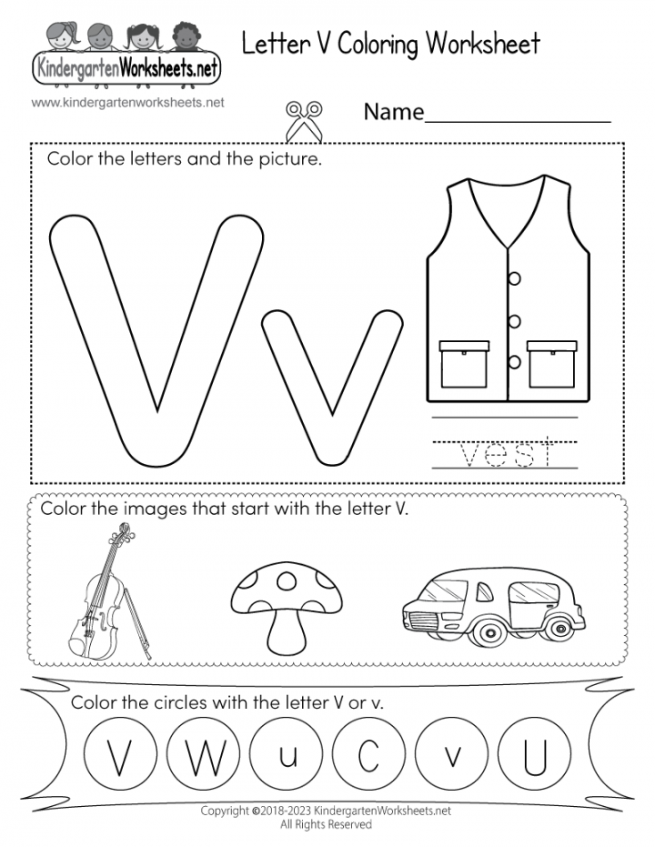 Letter V Coloring Worksheet - Free Printable, Digital, & PDF