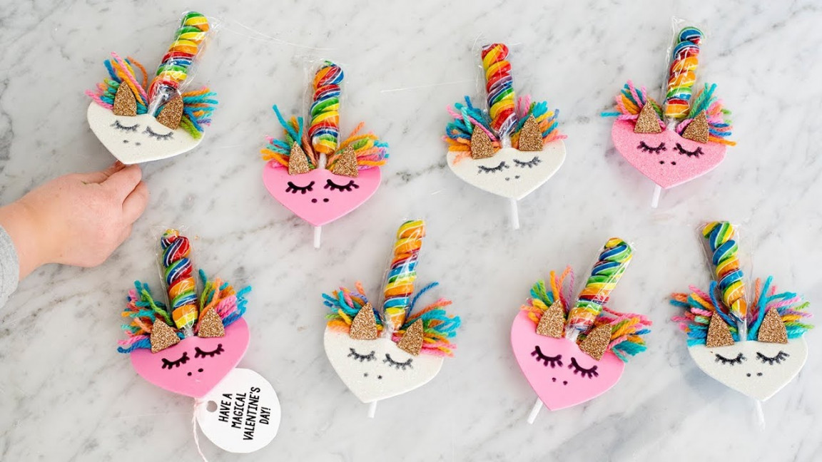 Make DIY Unicorn Valentines from Foam Hearts  The DIY Mommy