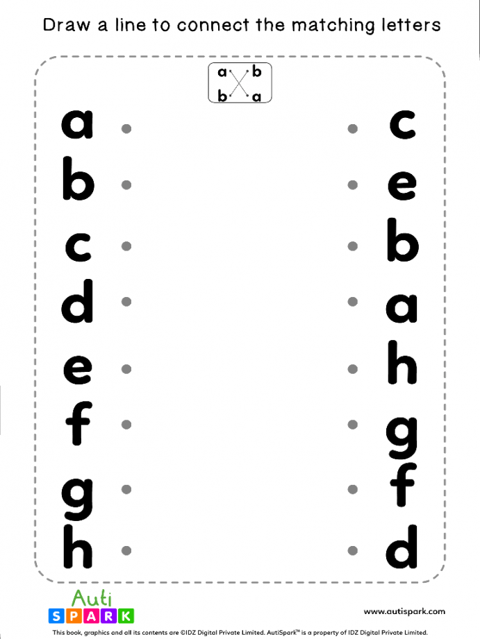 Match Lowercase Letters # - Free Matching Worksheet - AutiSpark