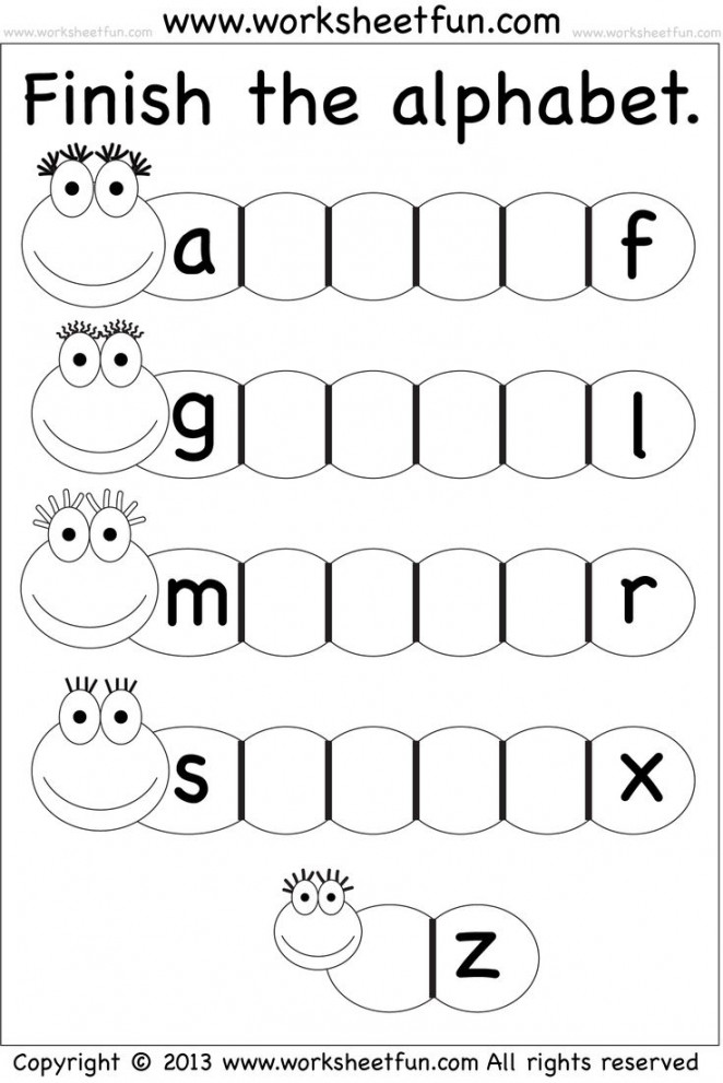 Missing Lowercase Letters – Missing Small Letters – Worksheet