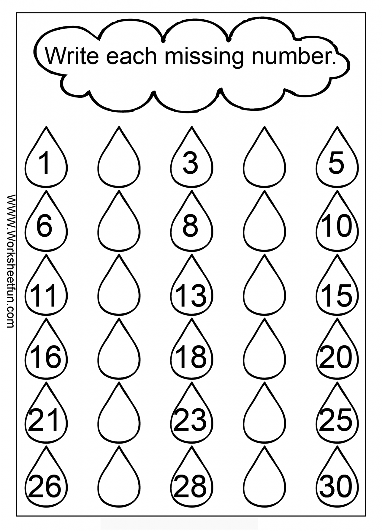 Missing Numbers – - – Three Worksheets  Preschool worksheets