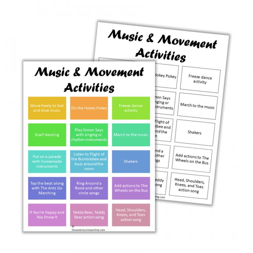 Music & Movement Activities for - Year Olds - Dynamic Music Teaching