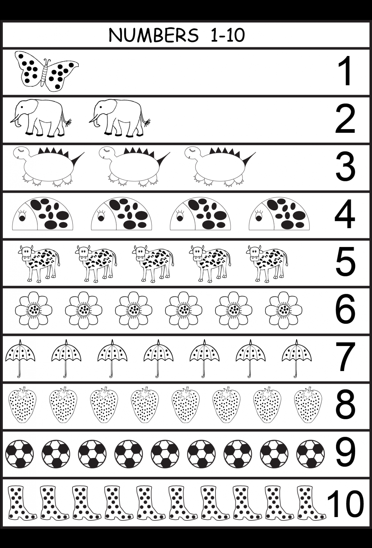 number chart -0  Kindergarten math lesson plans, Free preschool