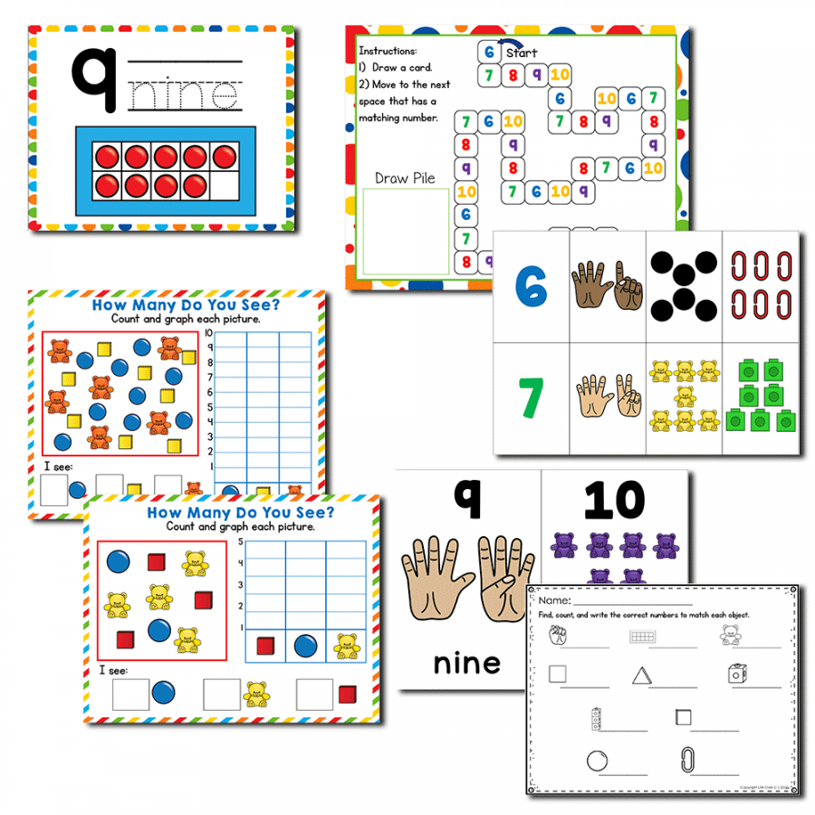 Numbers -1  Kindergarten Math Centers  lifeovercs