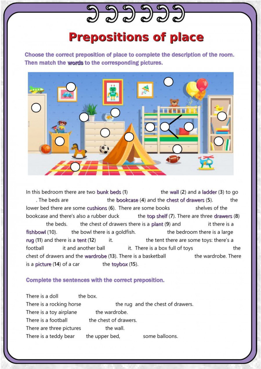 Prepositions of place Interactive worksheet  Prepositions, First