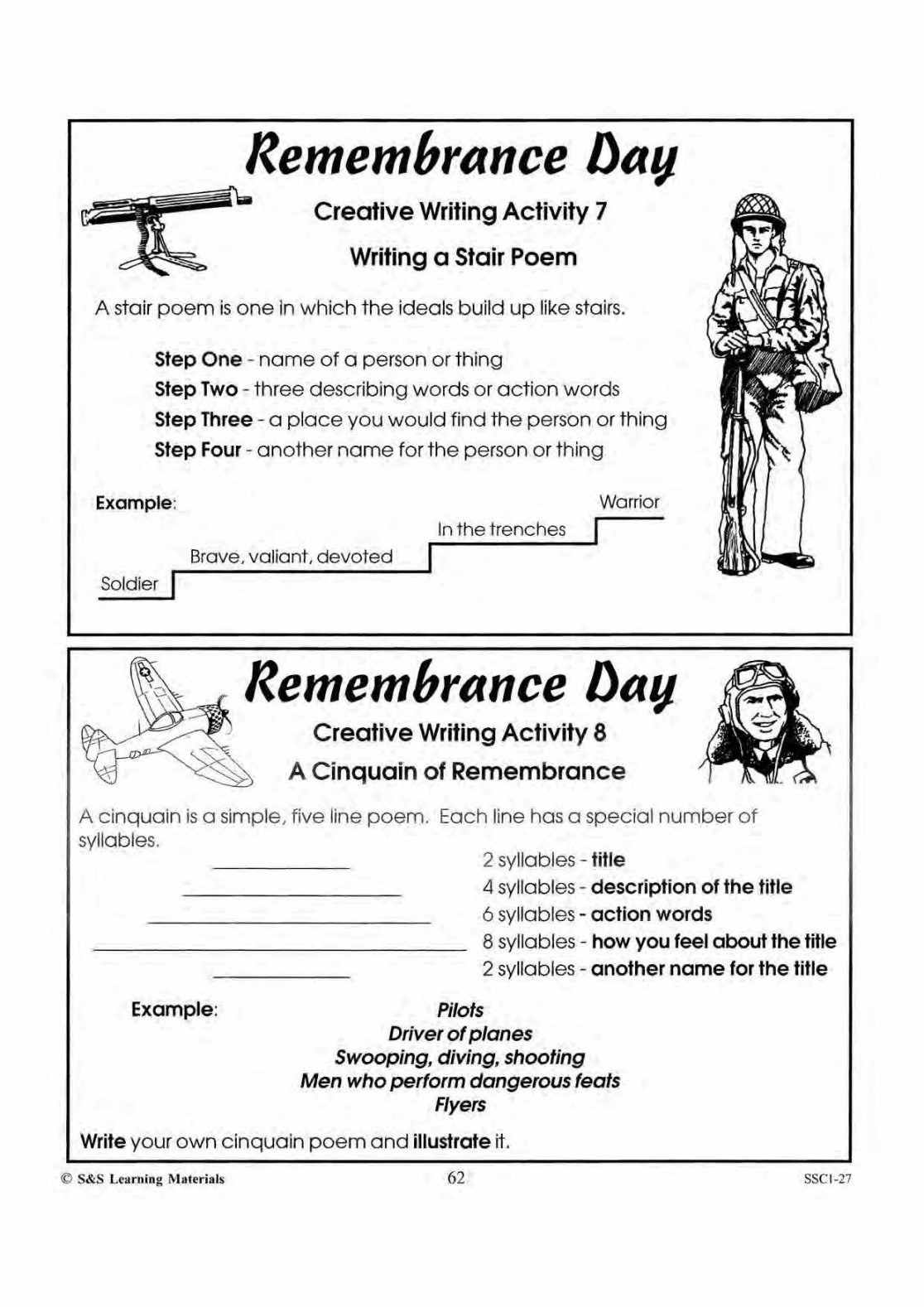 Remembrance Day Creative Writing Activities Gr