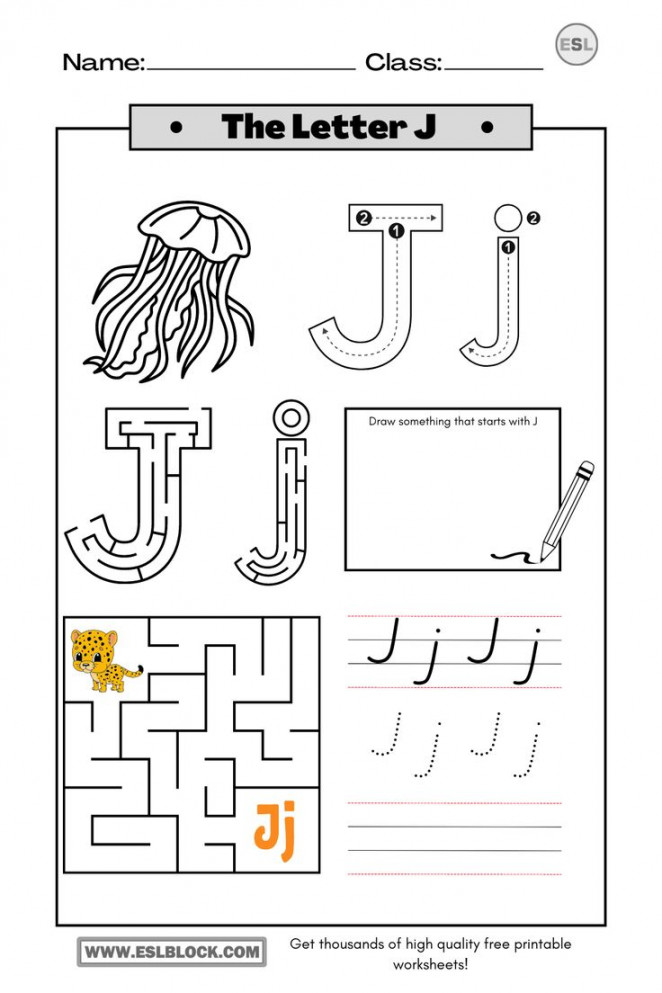 Tracing the Letter J Worksheets  Preschool lesson plan, Preschool