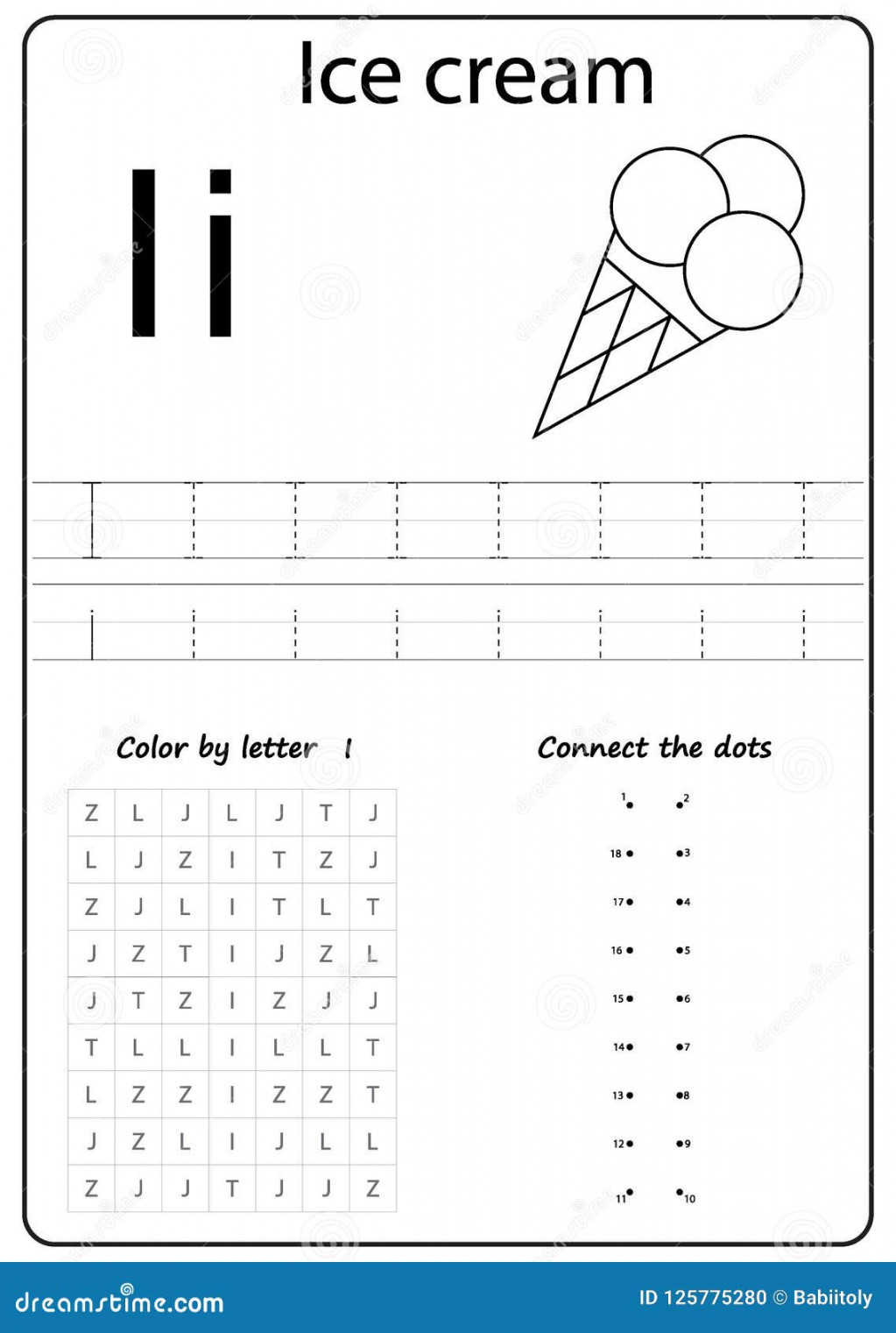 Writing Letter I. Worksheet