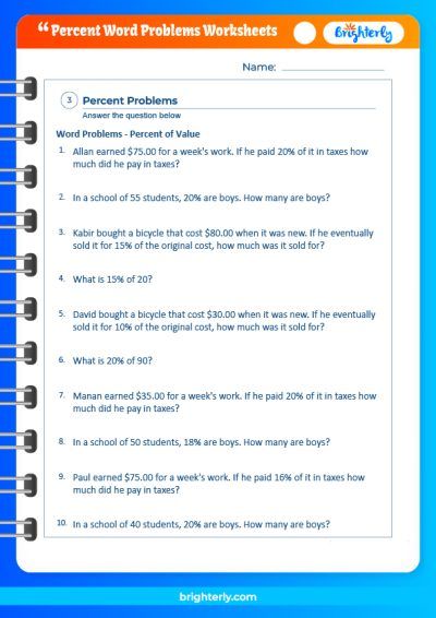 50+ Fresh Percent Word Problems Worksheet Answers 23