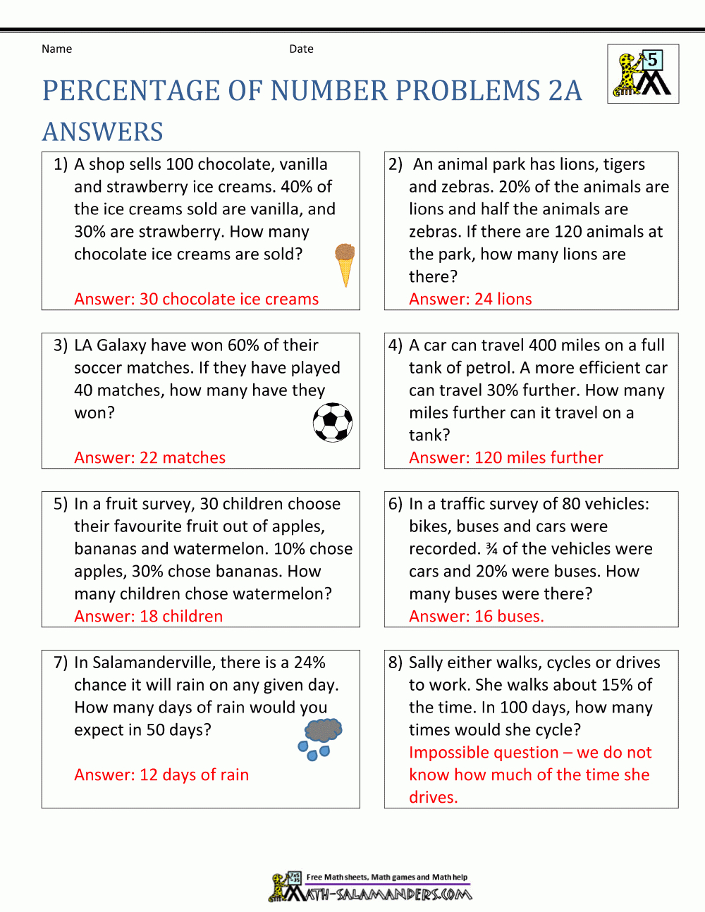 50+ Fresh Percent Word Problems Worksheet Answers 30