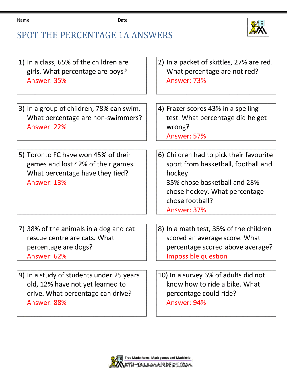 50+ Fresh Percent Word Problems Worksheet Answers 35