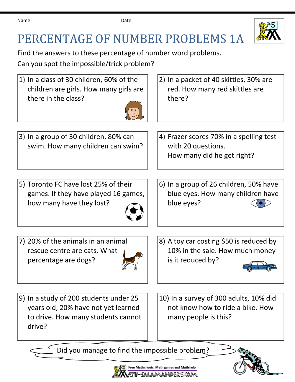 50+ Fresh Percent Word Problems Worksheet Answers 9