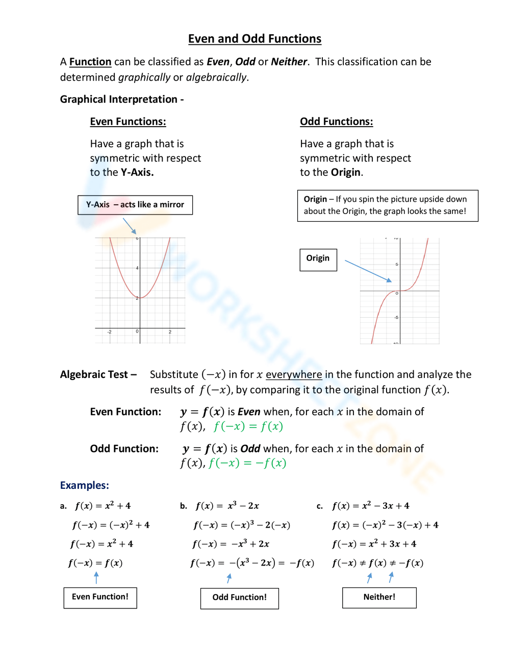 60+ Best Even And Odd Functions Worksheet 68