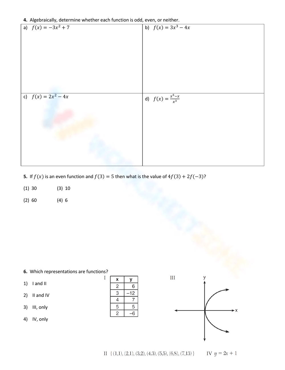 60+ Best Even And Odd Functions Worksheet 69