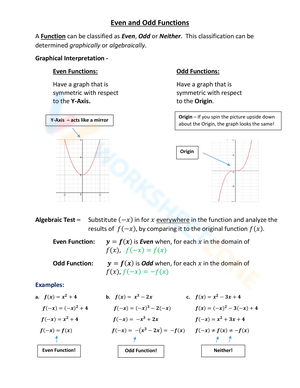 60+ Best Even And Odd Functions Worksheet 73