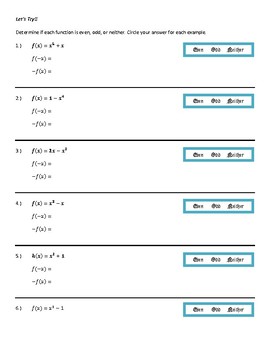 60+ Best Even And Odd Functions Worksheet 95