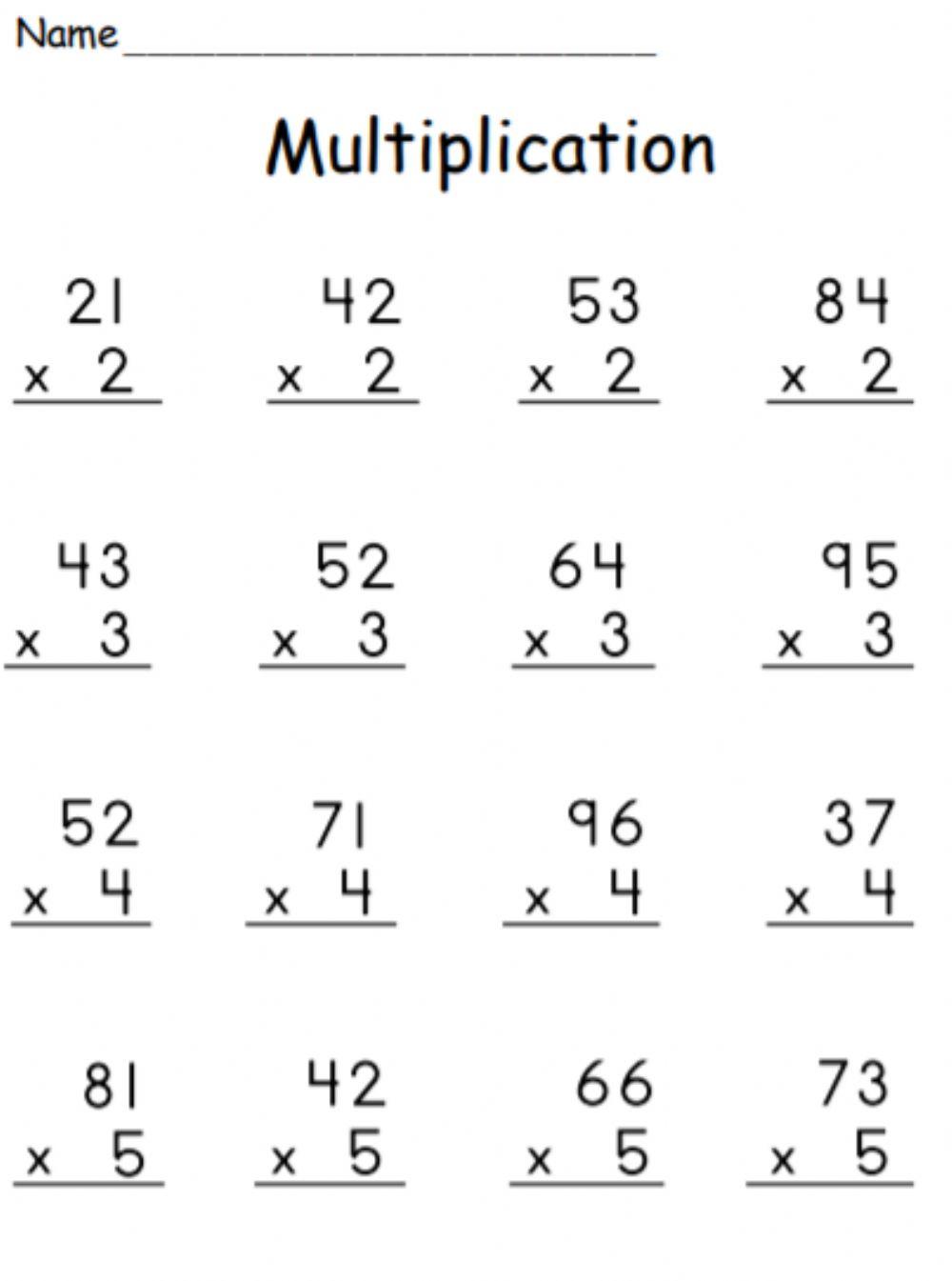 Free Multiplication Worksheets Printable 44