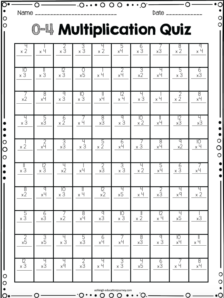 Free Multiplication Worksheets Printable 47