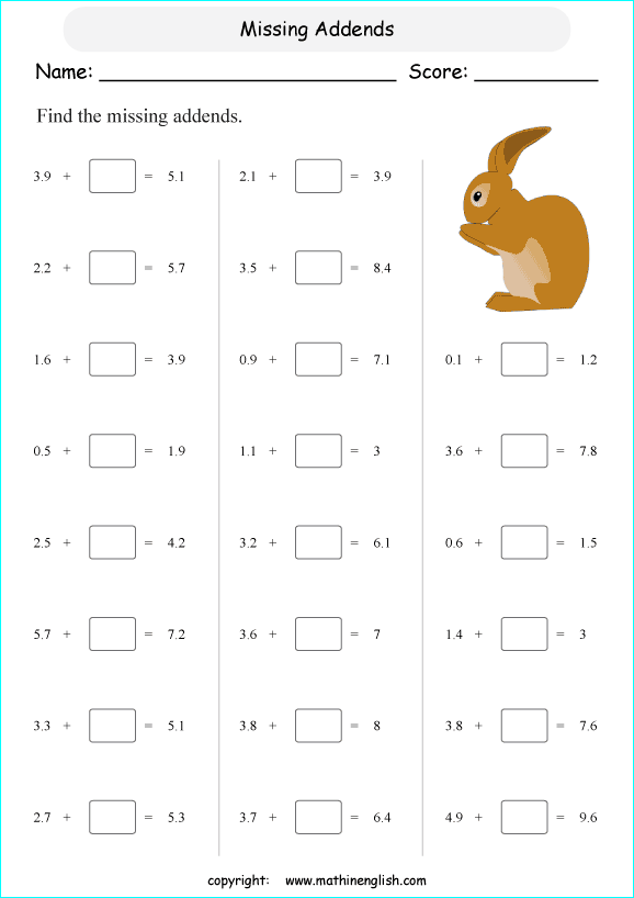 Adding Decimals Worksheet Pdf 41