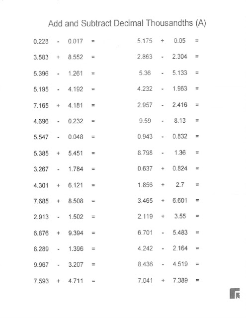 Adding Decimals Worksheet Pdf 46