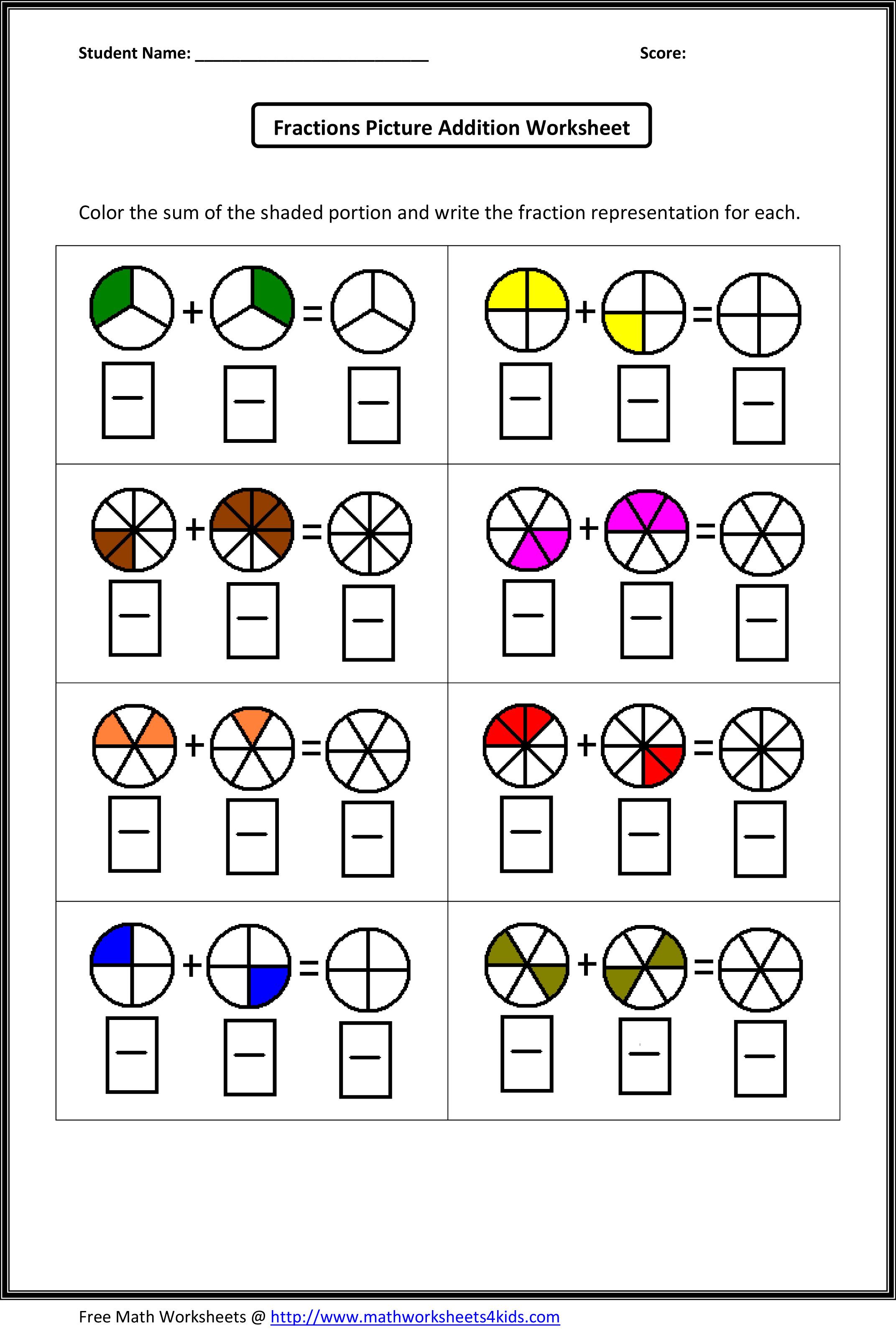 Addition Of Fractions Worksheets 23