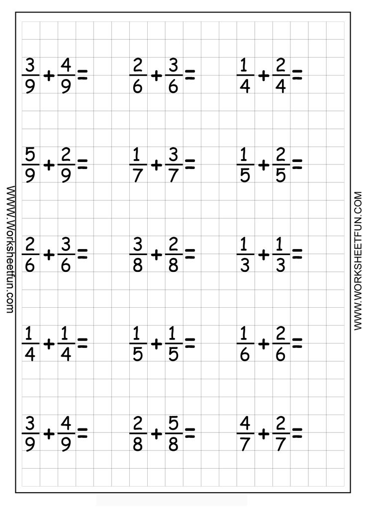 Addition Of Fractions Worksheets 37