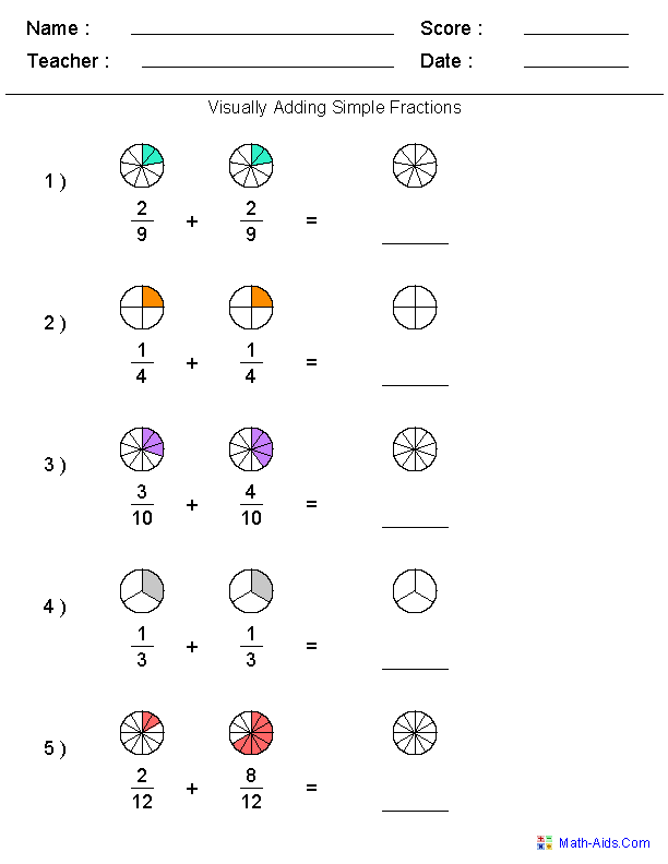 Addition Of Fractions Worksheets 41