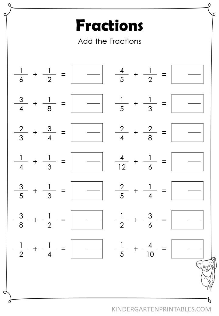 Addition Of Fractions Worksheets 49