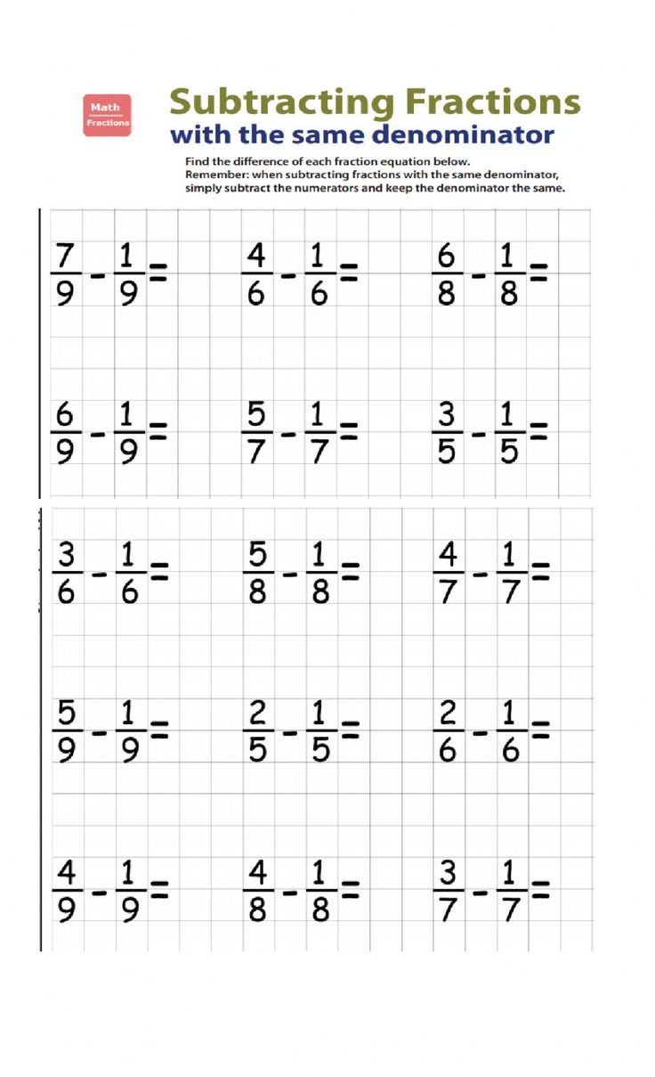 Addition Of Fractions Worksheets 62