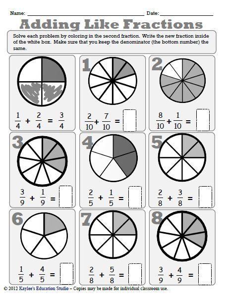 Addition Of Fractions Worksheets 87