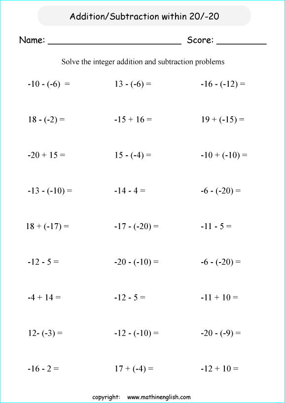 Free Worksheets For Math 69