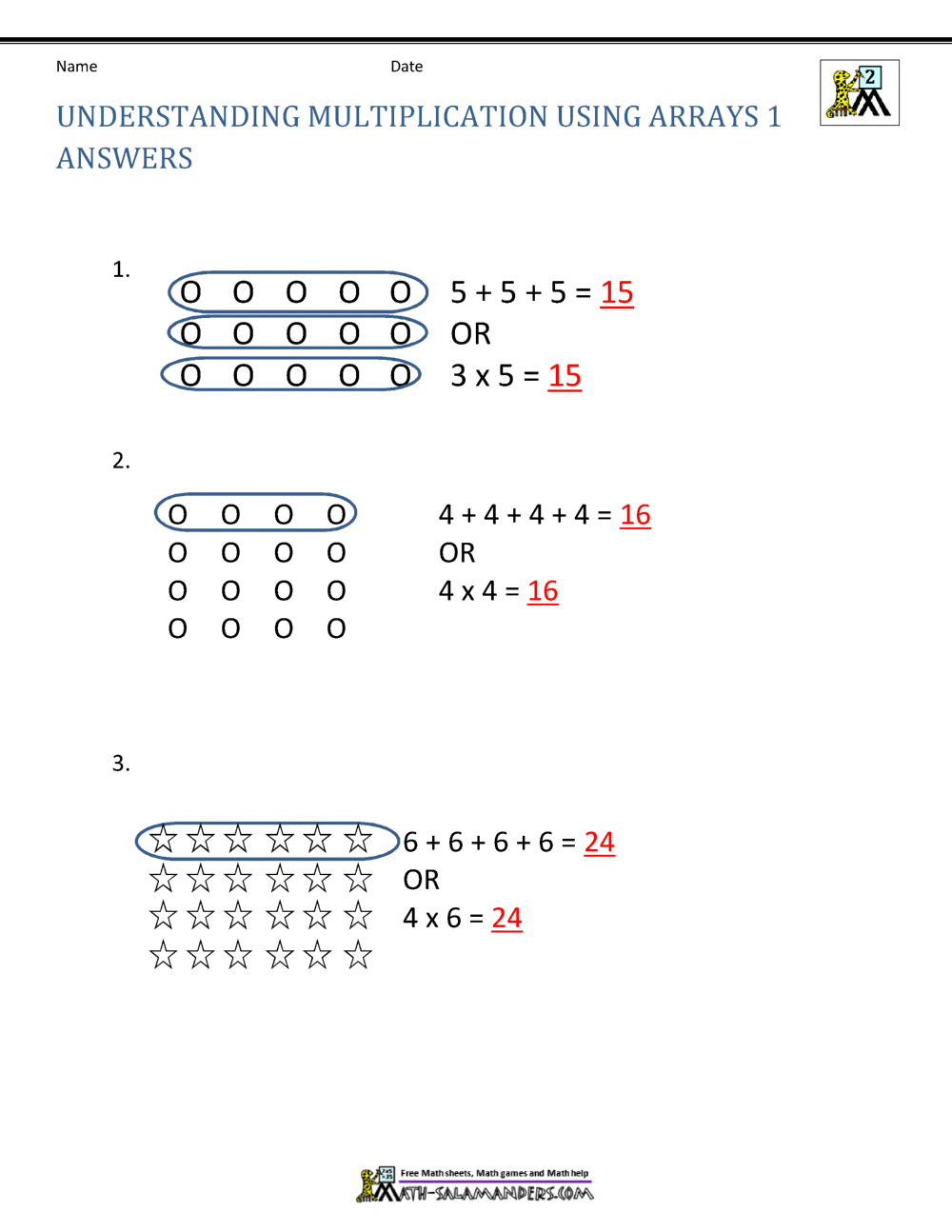 Multiplication Worksheets Grade 2 12