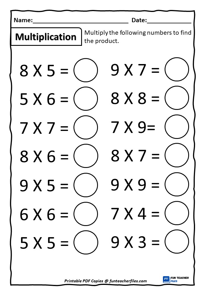 Multiplication Worksheets Grade 2 22