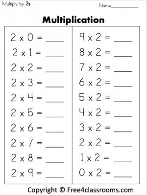 Multiplication Worksheets Grade 2 24