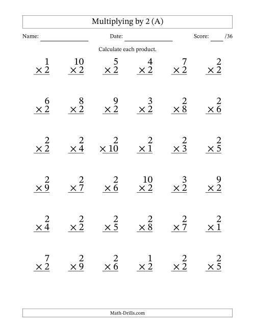 Multiplication Worksheets Grade 2 34