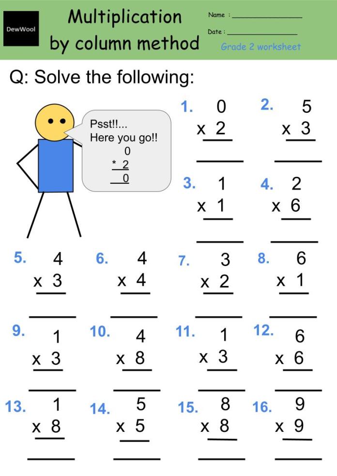 Multiplication Worksheets Grade 2 43