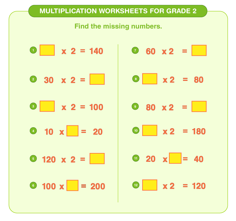 Multiplication Worksheets Grade 2 53