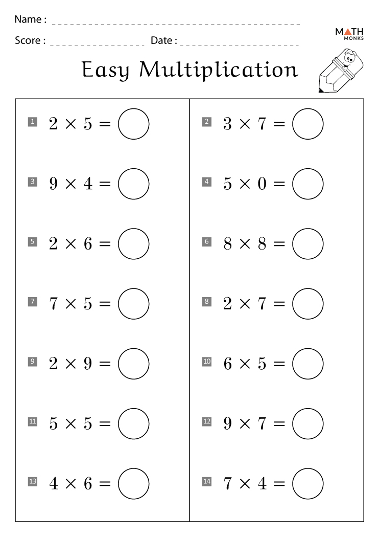 Multiplication Worksheets Grade 2 80