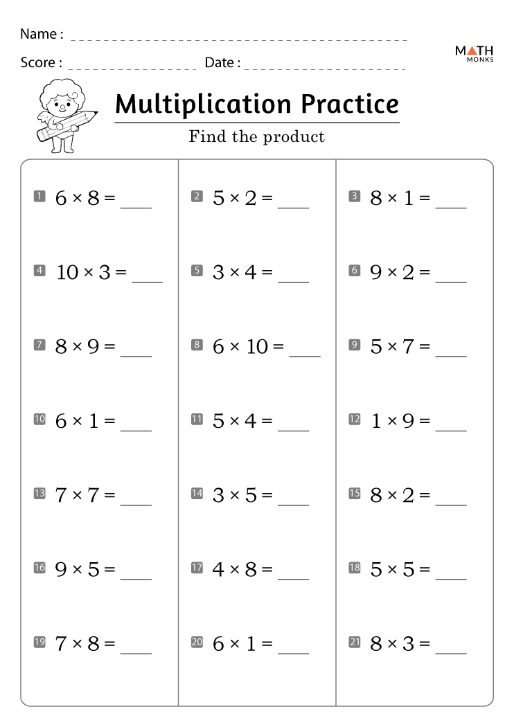 Multiplication Worksheets Grade 2 97