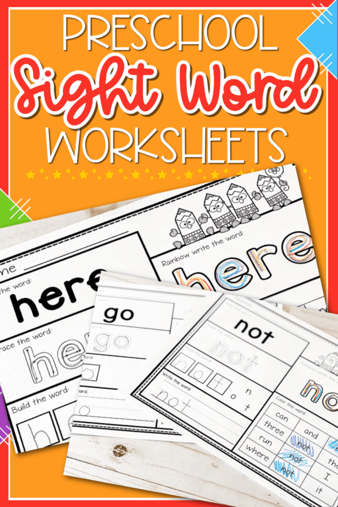 Preschool Sight Words Worksheets 33