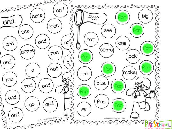 Preschool Sight Words Worksheets 35