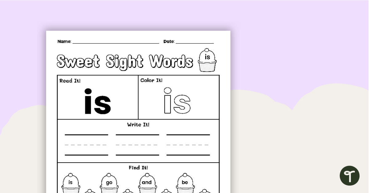 Preschool Sight Words Worksheets 40