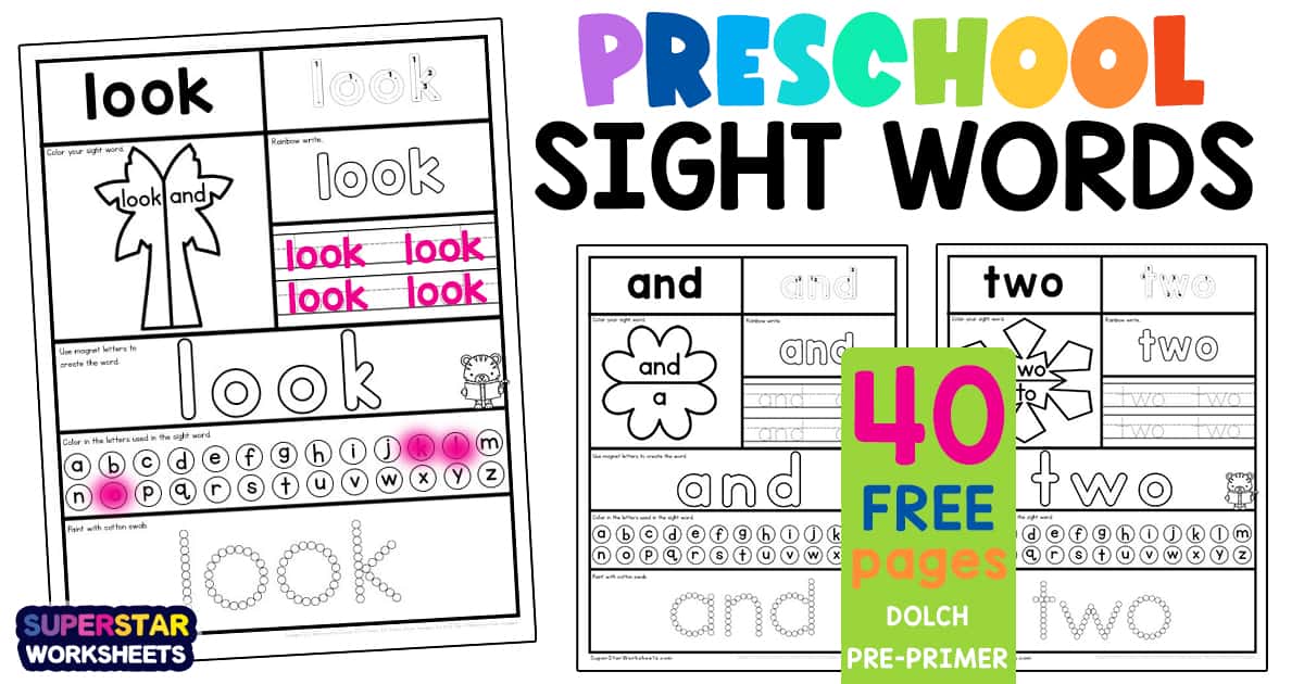 Preschool Sight Words Worksheets 61