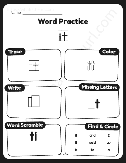 Preschool Sight Words Worksheets 64