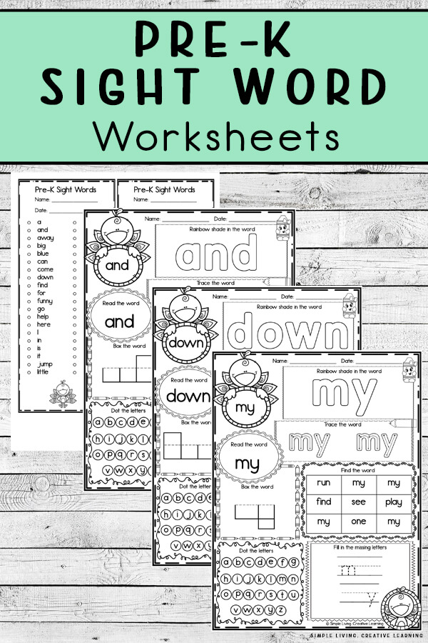 Preschool Sight Words Worksheets 73