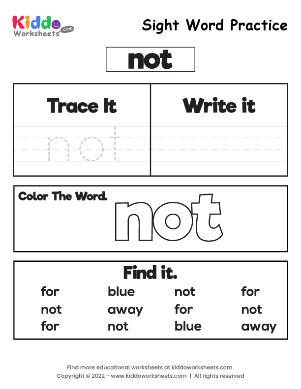 Preschool Sight Words Worksheets 88