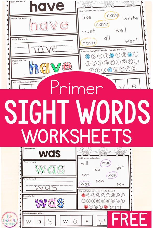 Preschool Sight Words Worksheets 89