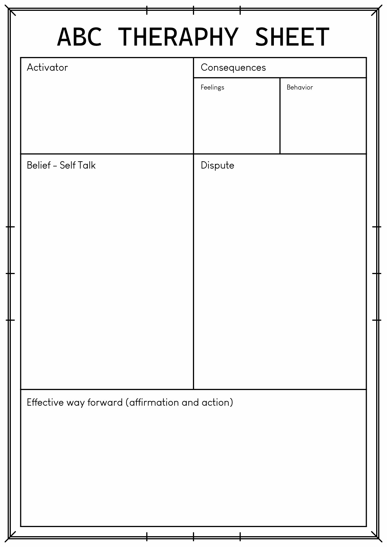 Printable Cbt Therapy Worksheets 41